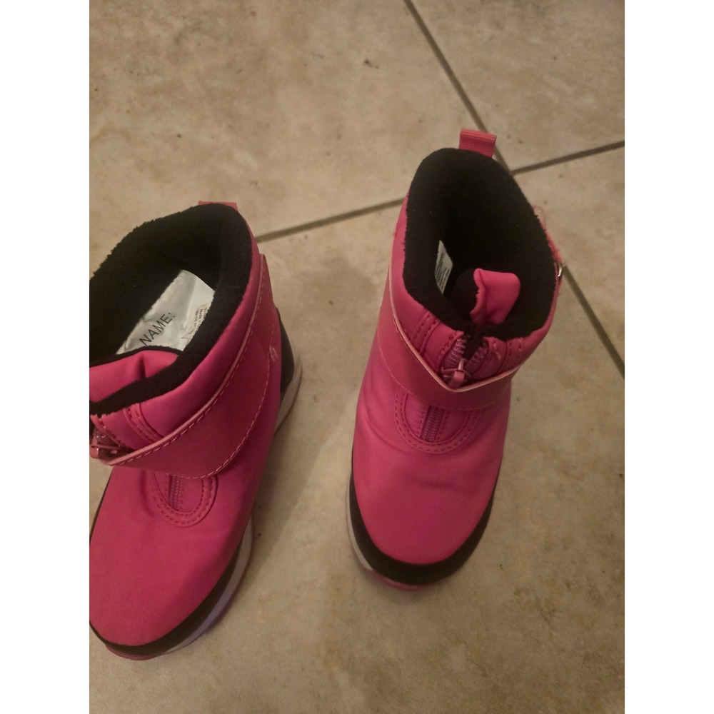 Wonder Nation Girls Size 8 Pink Snow Boots Fleece Lined Winter